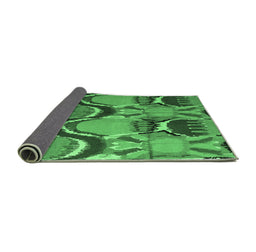Sideview of Abstract Emerald Green Modern Rug, abs4557emgrn