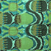 Square Machine Washable Abstract Turquoise Modern Area Rugs, wshabs4557turq