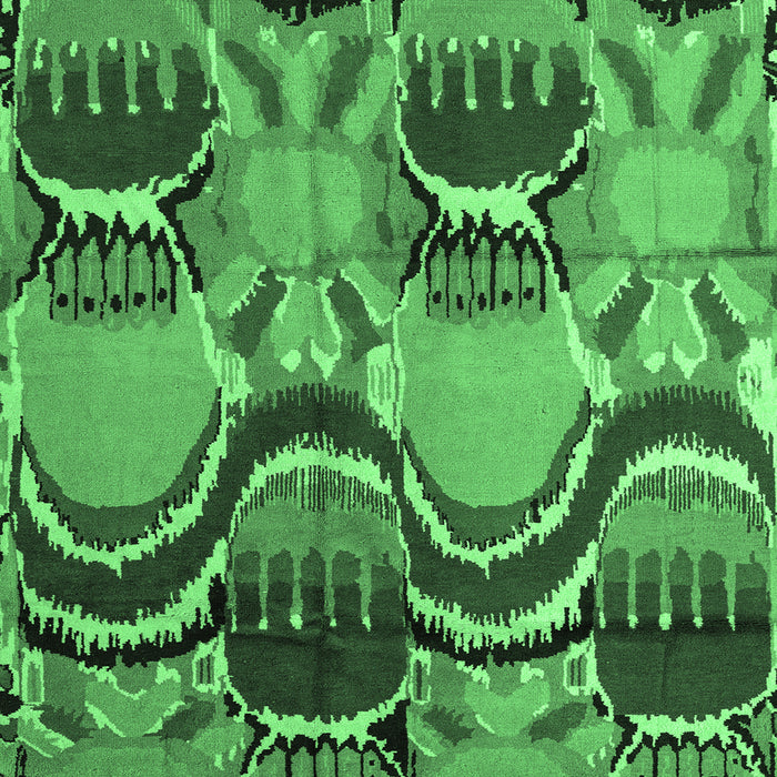 Square Abstract Emerald Green Modern Rug, abs4557emgrn