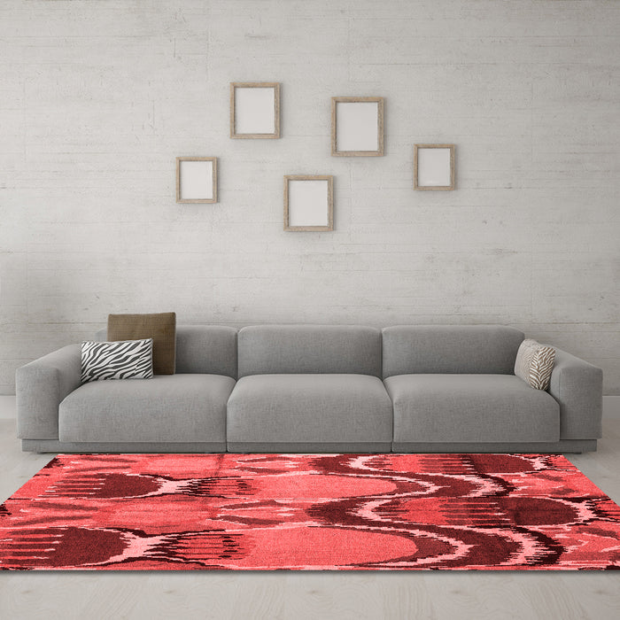 Modern Red Washable Rugs