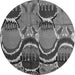 Round Machine Washable Abstract Gray Modern Rug, wshabs4557gry