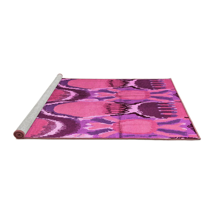 Sideview of Machine Washable Abstract Pink Modern Rug, wshabs4557pnk