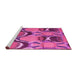 Sideview of Machine Washable Abstract Pink Modern Rug, wshabs4557pnk