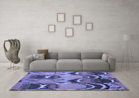 Machine Washable Abstract Blue Modern Rug, wshabs4557blu