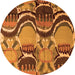 Round Abstract Orange Modern Rug, abs4557org