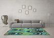 Machine Washable Abstract Light Blue Modern Rug in a Living Room, wshabs4557lblu