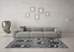 Machine Washable Abstract Gray Modern Rug in a Living Room,, wshabs4557gry