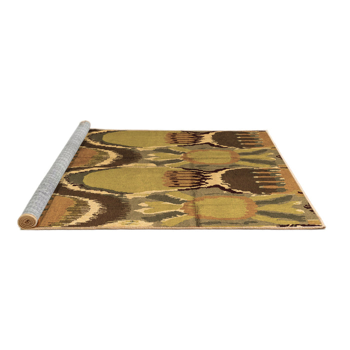 Sideview of Machine Washable Abstract Brown Modern Rug, wshabs4557brn