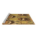 Sideview of Machine Washable Abstract Brown Modern Rug, wshabs4557brn