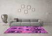 Machine Washable Abstract Purple Modern Area Rugs in a Living Room, wshabs4557pur