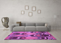 Machine Washable Abstract Purple Modern Rug, wshabs4557pur