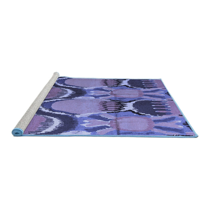 Sideview of Machine Washable Abstract Blue Modern Rug, wshabs4557blu