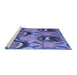 Sideview of Machine Washable Abstract Blue Modern Rug, wshabs4557blu