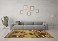 Machine Washable Abstract Brown Modern Rug, wshabs4557brn