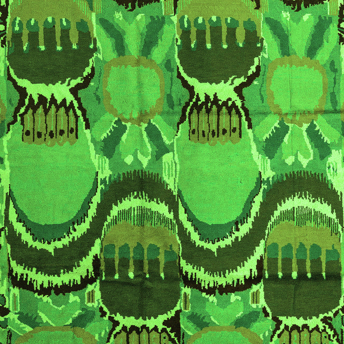 Square Machine Washable Abstract Green Modern Area Rugs, wshabs4557grn