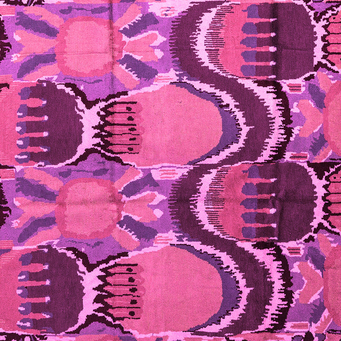 Square Machine Washable Abstract Pink Modern Rug, wshabs4557pnk