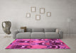 Machine Washable Abstract Pink Modern Rug in a Living Room, wshabs4557pnk