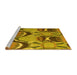 Sideview of Machine Washable Abstract Yellow Modern Rug, wshabs4557yw