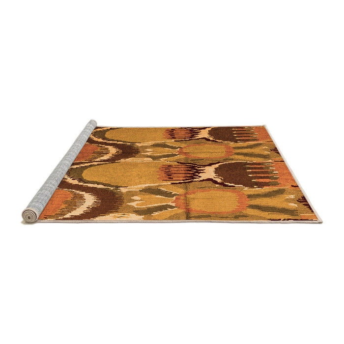 Sideview of Machine Washable Abstract Orange Modern Area Rugs, wshabs4557org