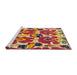 Sideview of Machine Washable Abstract Crimson Red Rug, wshabs4558