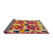 Sideview of Abstract Crimson Red Modern Rug, abs4558