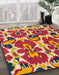 Machine Washable Abstract Crimson Red Rug in a Family Room, wshabs4558