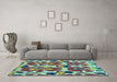 Machine Washable Abstract Light Blue Modern Rug in a Living Room, wshabs4558lblu