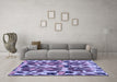 Machine Washable Abstract Blue Modern Rug in a Living Room, wshabs4558blu