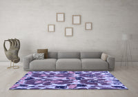 Machine Washable Abstract Blue Modern Rug, wshabs4558blu