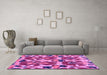 Machine Washable Abstract Purple Modern Area Rugs in a Living Room, wshabs4558pur