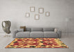 Machine Washable Abstract Brown Modern Rug in a Living Room,, wshabs4558brn