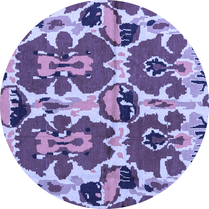 Round Abstract Blue Modern Rug, abs4558blu