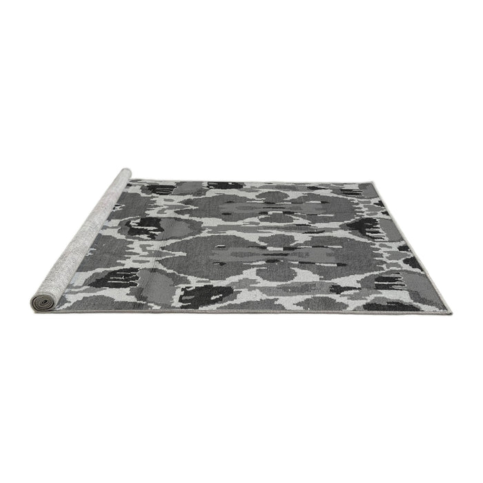 Sideview of Machine Washable Abstract Gray Modern Rug, wshabs4558gry