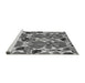 Sideview of Machine Washable Abstract Gray Modern Rug, wshabs4558gry