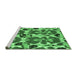 Sideview of Machine Washable Abstract Emerald Green Modern Area Rugs, wshabs4558emgrn