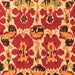 Square Machine Washable Abstract Orange Modern Area Rugs, wshabs4558org