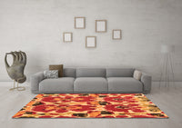 Machine Washable Abstract Orange Modern Rug, wshabs4558org