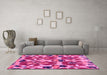 Machine Washable Abstract Pink Modern Rug in a Living Room, wshabs4558pnk