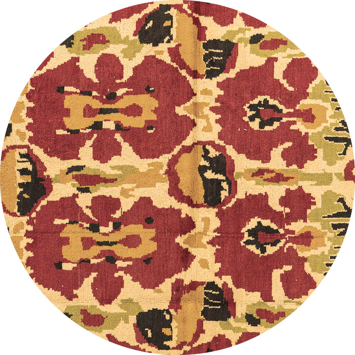 Round Machine Washable Abstract Brown Modern Rug, wshabs4558brn