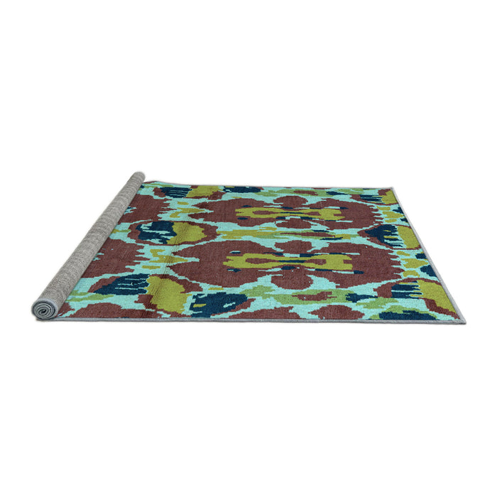 Sideview of Machine Washable Abstract Light Blue Modern Rug, wshabs4558lblu