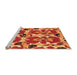 Sideview of Machine Washable Abstract Orange Modern Area Rugs, wshabs4558org