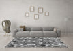 Machine Washable Abstract Gray Modern Rug in a Living Room,, wshabs4558gry