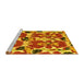 Sideview of Machine Washable Abstract Yellow Modern Rug, wshabs4558yw