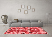 Machine Washable Abstract Red Modern Rug, wshabs4558red