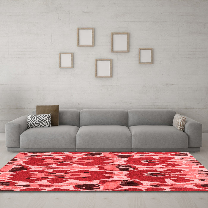 Modern Red Washable Rugs