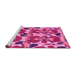 Sideview of Machine Washable Abstract Pink Modern Rug, wshabs4558pnk