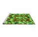 Sideview of Machine Washable Abstract Green Modern Area Rugs, wshabs4558grn