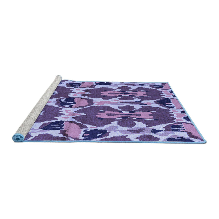 Sideview of Machine Washable Abstract Blue Modern Rug, wshabs4558blu