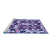 Sideview of Machine Washable Abstract Blue Modern Rug, wshabs4558blu