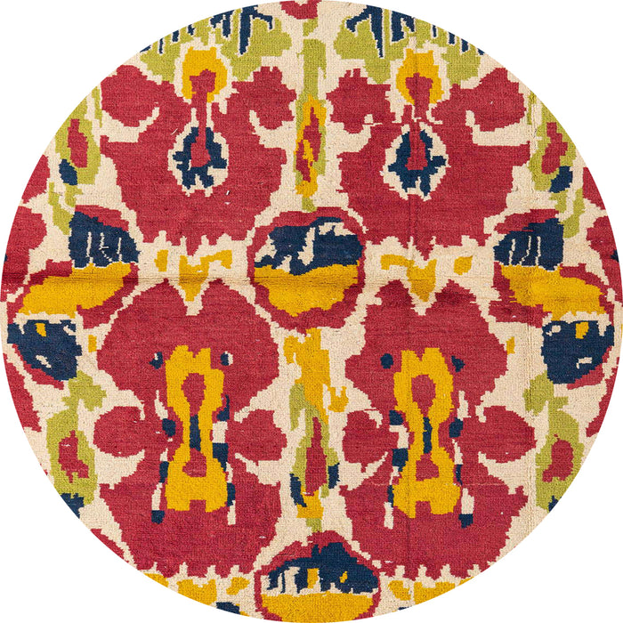 Round Machine Washable Abstract Crimson Red Rug, wshabs4558